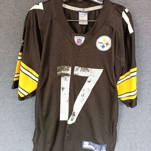 Reebok OnField Pittsburgh Steelers 17 Mike Wallace Embroidered NFL Jersey Size S